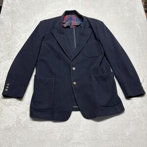 Brooks Brothers Coat‎ Men's 44R XL Wool Unstructured Black Overcoat Made In USA